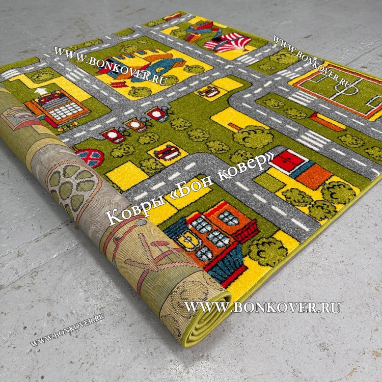 Детский Ковер Город 02 Зеленый